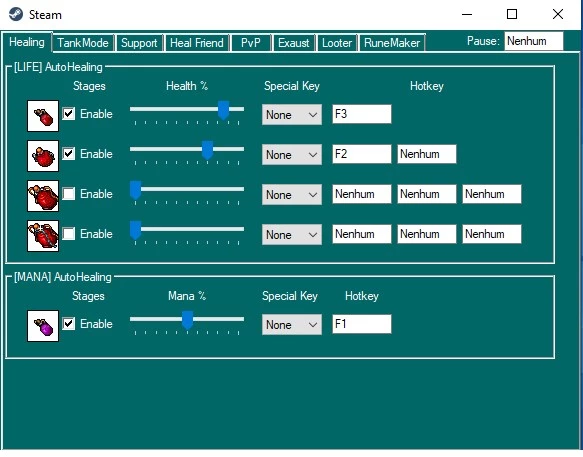SCRIPT HEAL LIFE/MP TIBIA FUNCIONANDO NO GLOBAL!