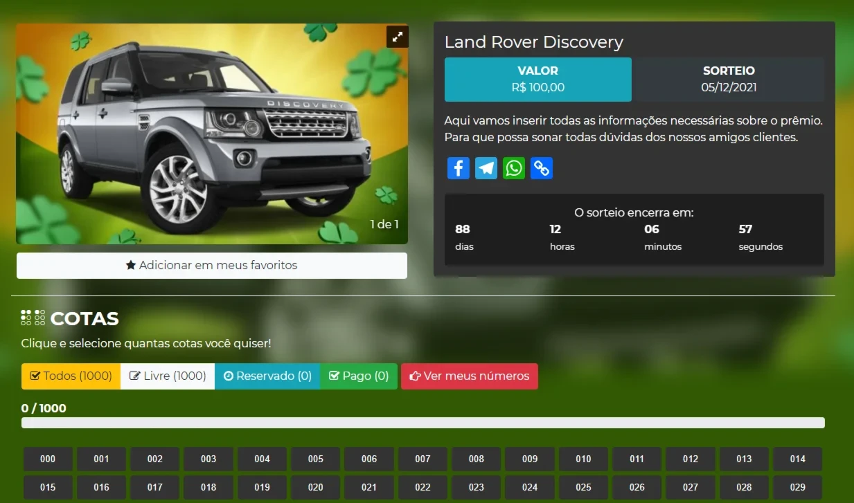 Script Sorteio Online Wordpress Sistema Comissao Afiliado - Digital Services