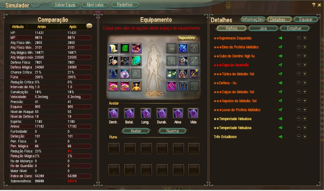 Pacotão de contas PERFECT WORLD - Full R8 UP3 PW