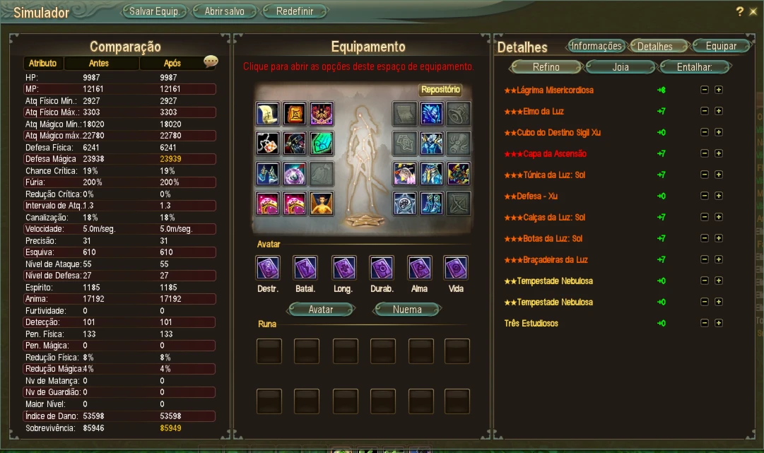 Pacotão de contas PERFECT WORLD - Full R8 UP3 PW