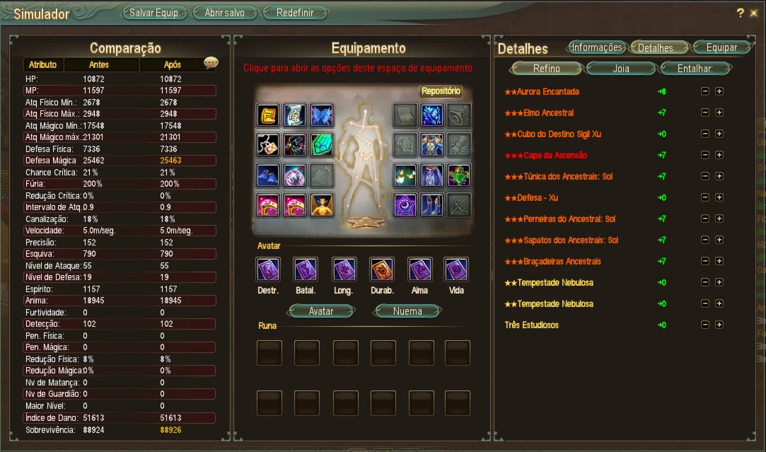 Pacotão de contas PERFECT WORLD - Full R8 UP3 PW