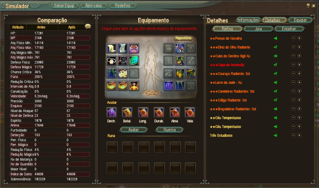 Pacotão de contas PERFECT WORLD - Full R8 UP3 PW