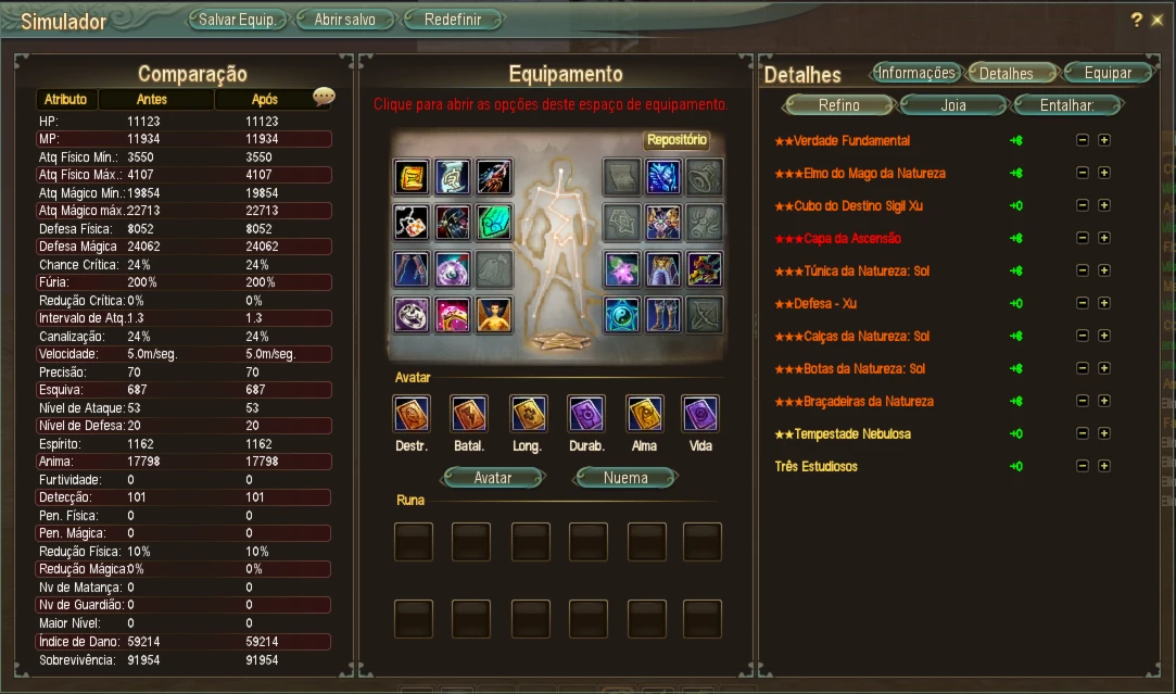 Pacotão de contas PERFECT WORLD - Full R8 UP3 PW