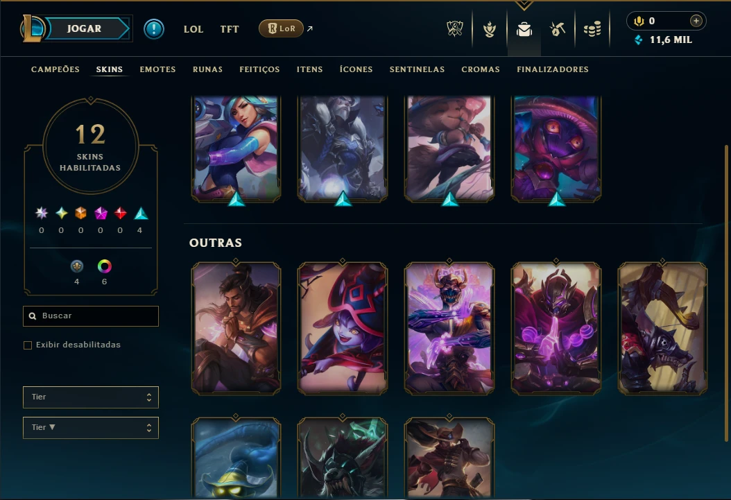 Esmeralda 1 com 55 Champs e 12 Skins - League of Legends LOL
