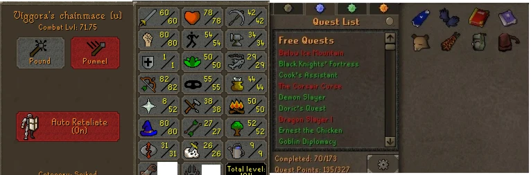 Osrs Acc Pure Inferno M Gloves E Rune Pouch - Runescape