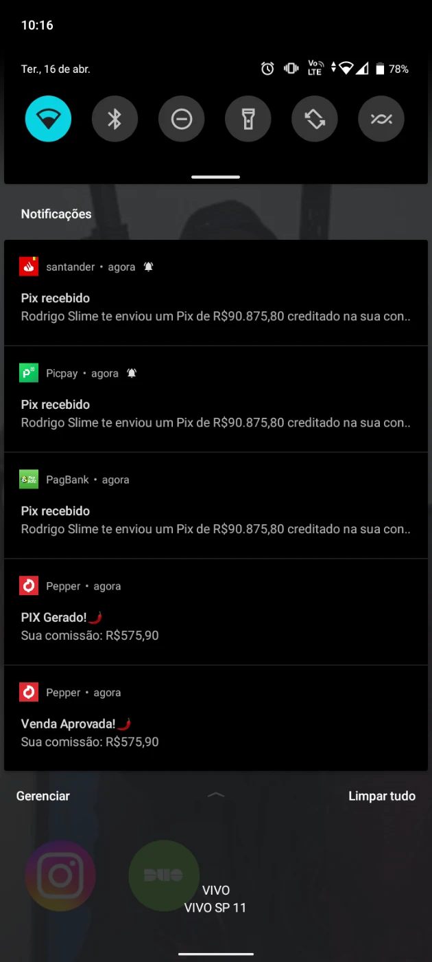 Geradores Notificações Santander Picpay Pagbank Pepper - Softwares e Licenças