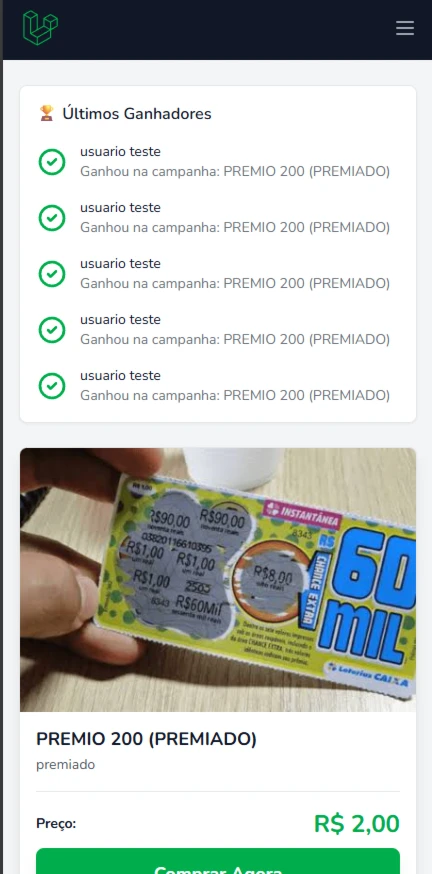 Raspadinha - Sistema completo PHP/LARAVEL - Others