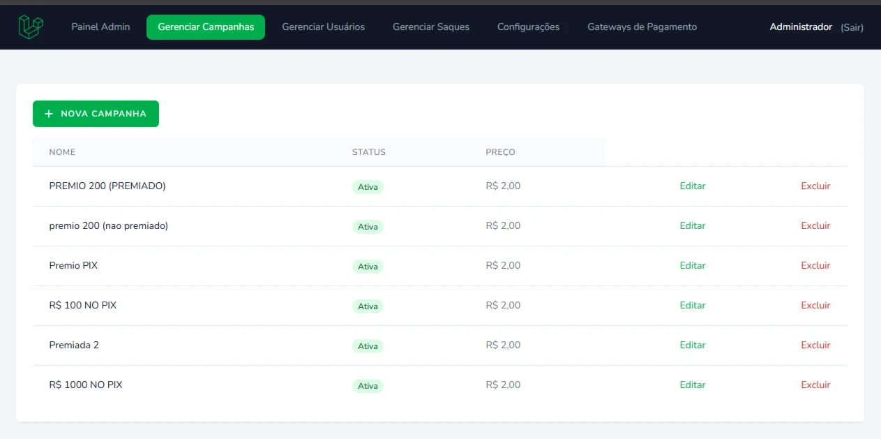 Raspadinha - Sistema completo PHP/LARAVEL - Others