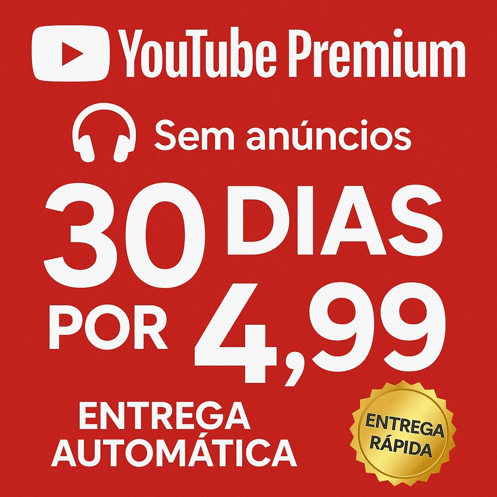 30 Dias de YouTube Premium + Music por R$4,99 | Sem Anúncios