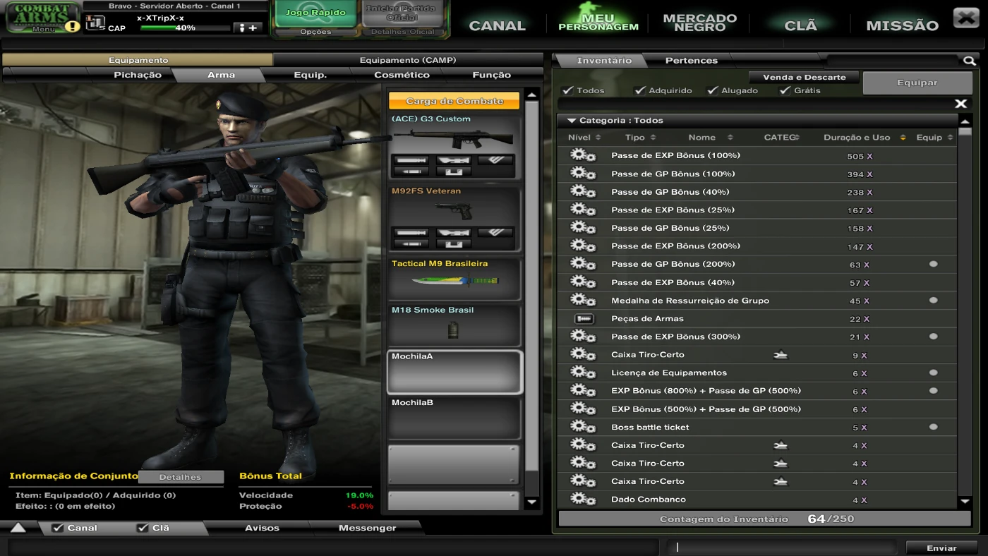 Vendo Conta Combat Arms Cap5 Varios itens permanente