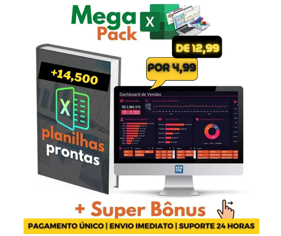 Mega Pack +14.500 Planilhas Prontas Editáveis + Bônus 2023 - Outros