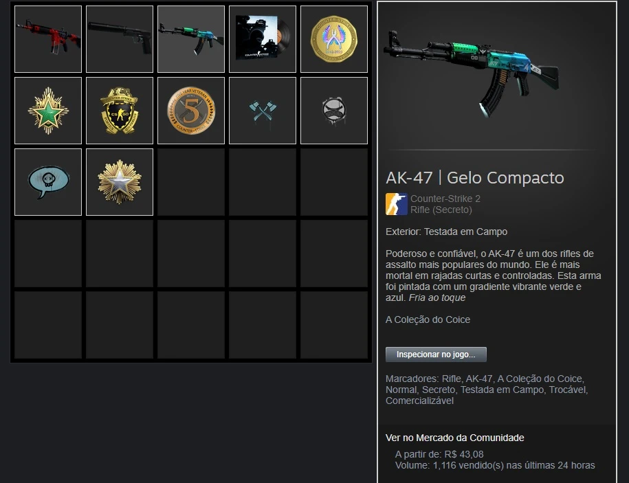 Conta Cs2 Prime 8K Pontos Premier 5 Medalhas 1000 Hrs Counter