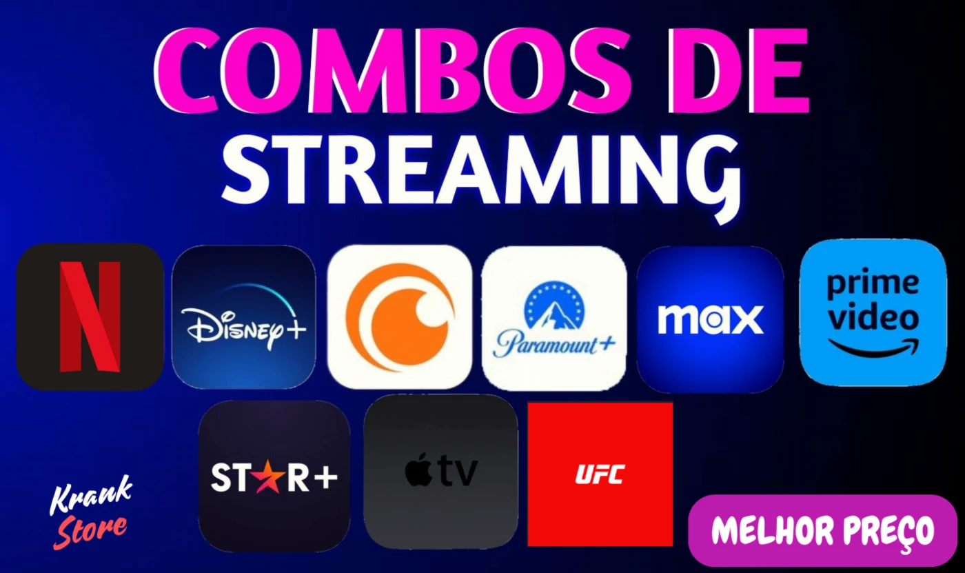 Combo Hbo Max, Disney Plus , Netflix, Prime Video, Paramount - Assinaturas e Premium