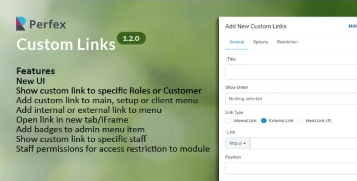 Links personalizados | Perfex CRM - Others