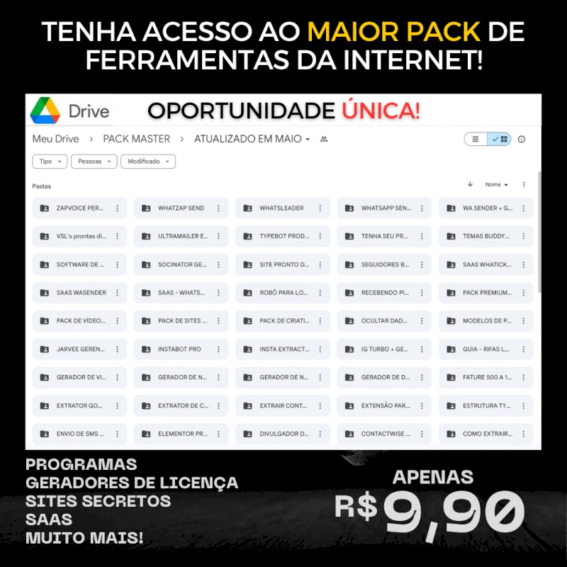 Pack Master - O Maior Pacote De Ferramentas Da Internet! - Softwares e Licenças