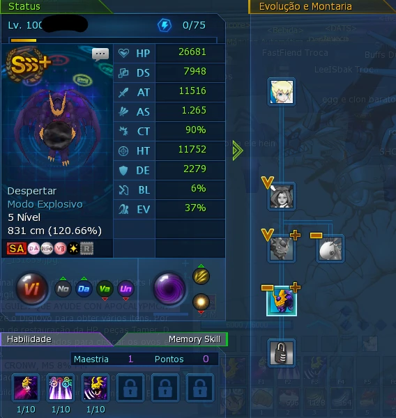 Conta Servidor  Omegamon LADMO SSS+ - Digimon Masters Online