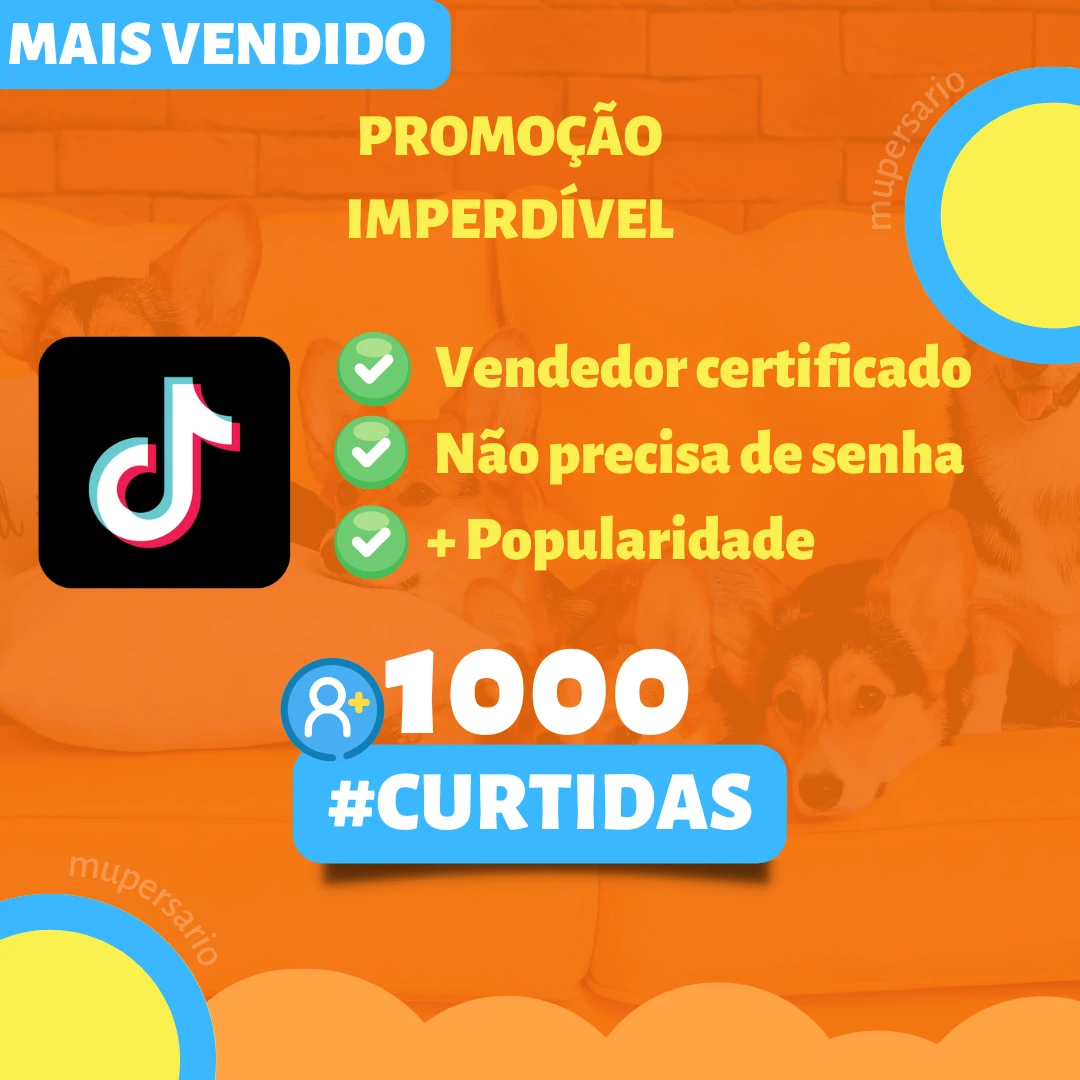 Pack 1K Curtidas No Tiktok Promoção Redes Sociais DFG