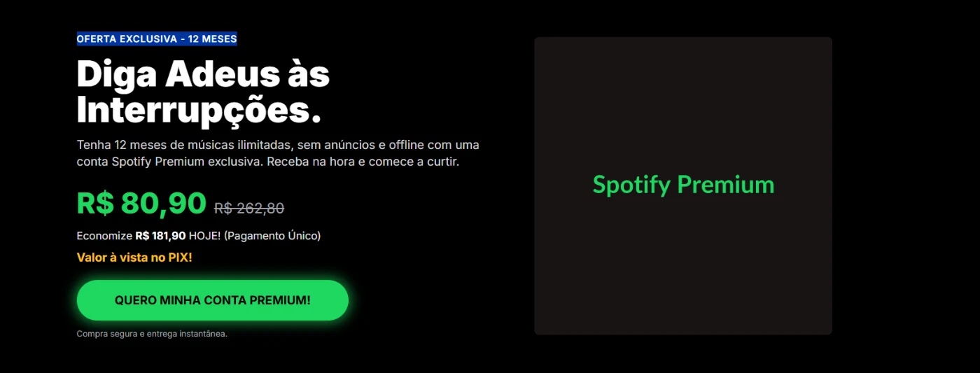 Spotify Premium  Oferta Exclusiva - 12 Meses - Assinaturas e Premium