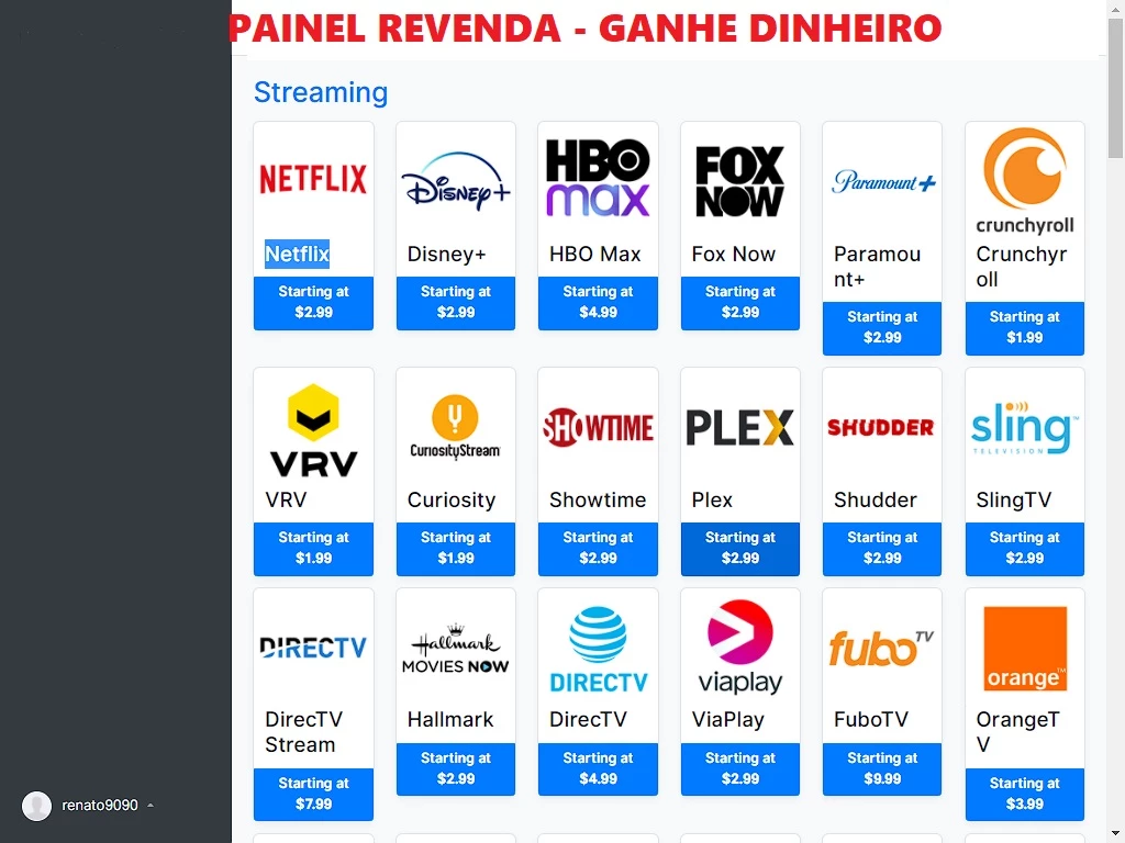 PAINEL REVENDA - GANHE DINHEIRO NETFLIX! - Assinaturas e Premium