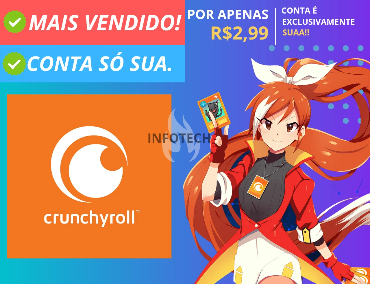 CRUNCHYROLL, MEGA FAN👑 1 MÊS - Assinaturas e Premium