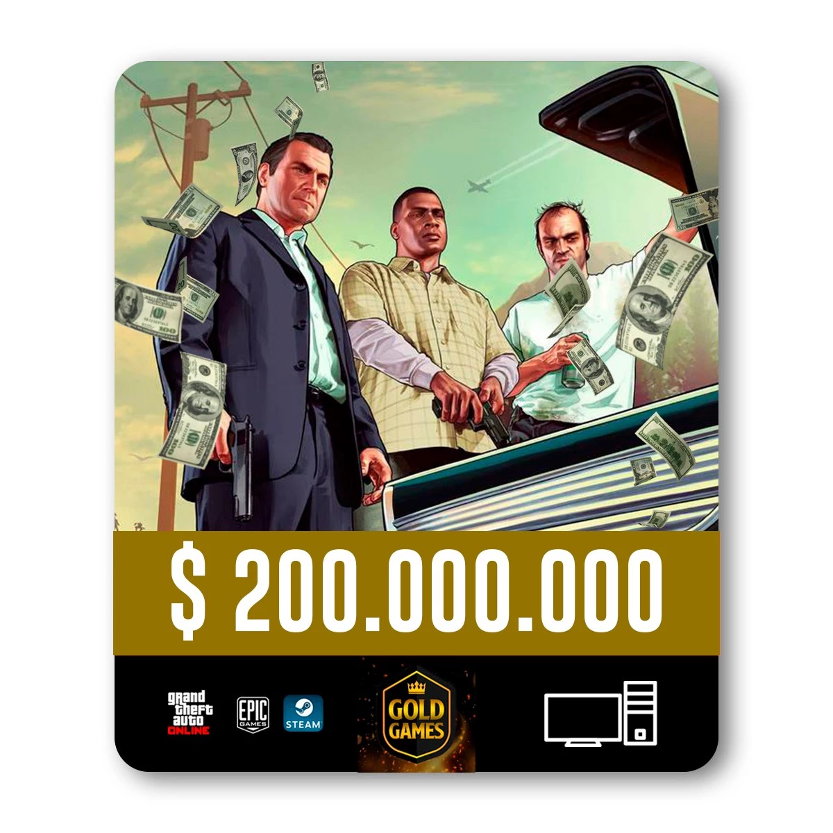 200 Milhões para GTAV para PC - Jogos (Mídia Digital)