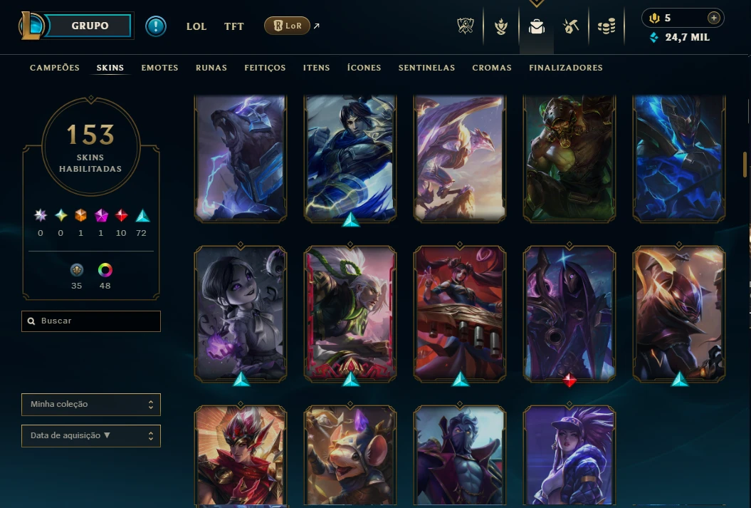 Conta Lol 100% Segura Full Acesso| 153 Skins | Lvl 382 - League of Legends