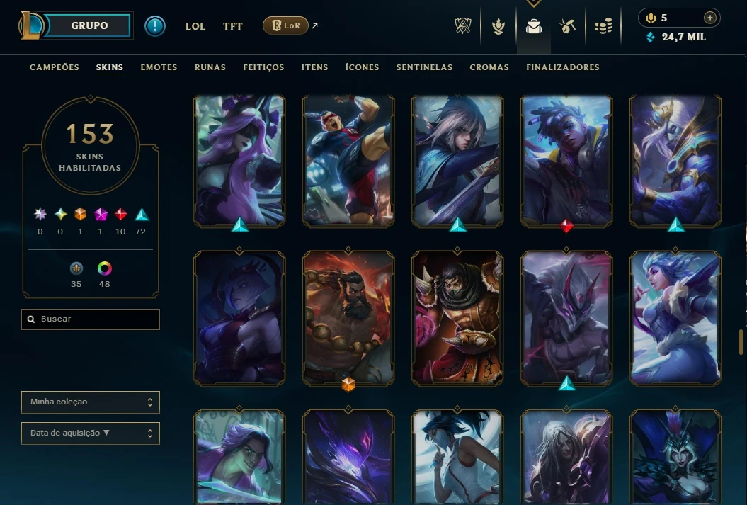 Conta Lol 100% Segura Full Acesso| 153 Skins | Lvl 382 - League of Legends