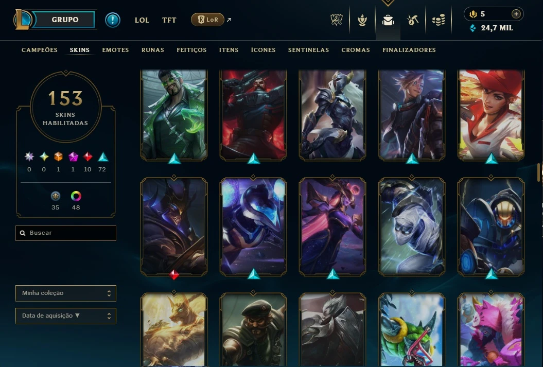 Conta Lol 100% Segura Full Acesso| 153 Skins | Lvl 382 - League of Legends