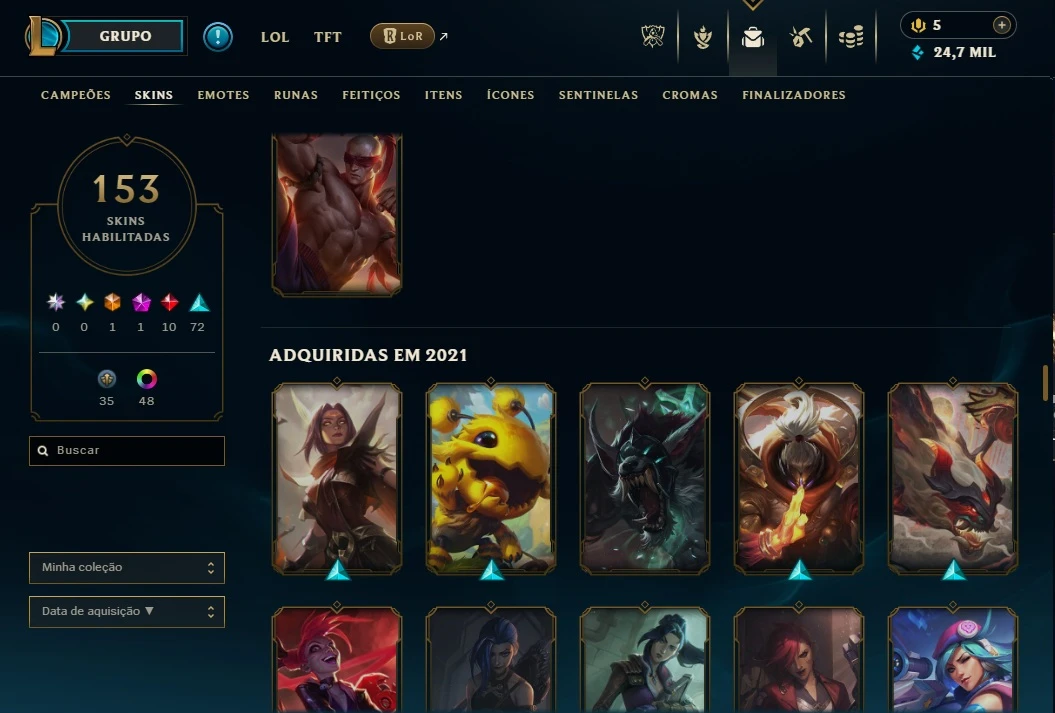 Conta Lol 100% Segura Full Acesso| 153 Skins | Lvl 382 - League of Legends