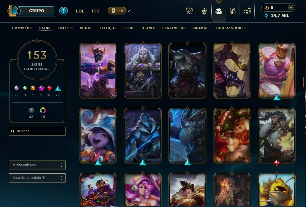 Conta Lol 100% Segura Full Acesso| 153 Skins | Lvl 382 - League of Legends