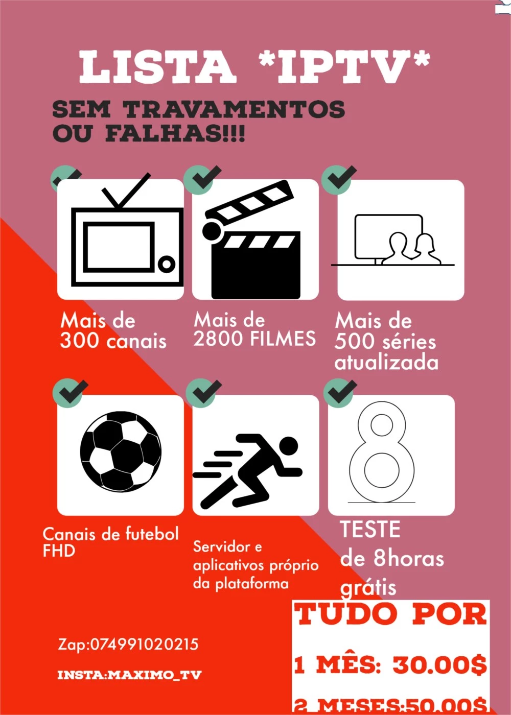 Tv IPTV lista de 812 canais pra assistir - Assinaturas e Premium