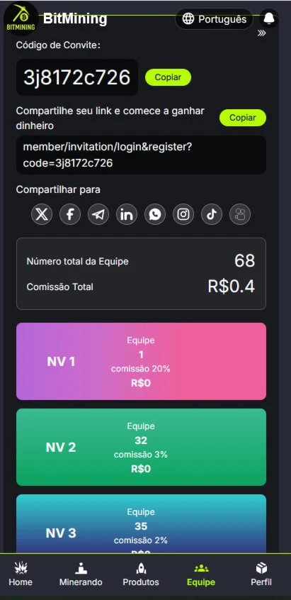 Site de Investimento BIT MINING - Softwares and Licenses