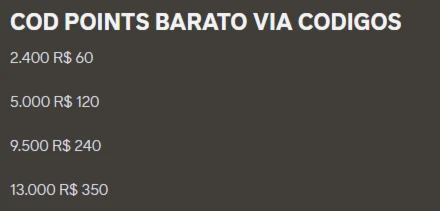 Fonte para conseguir comprar COD Points muito mais baratos - Call of Duty