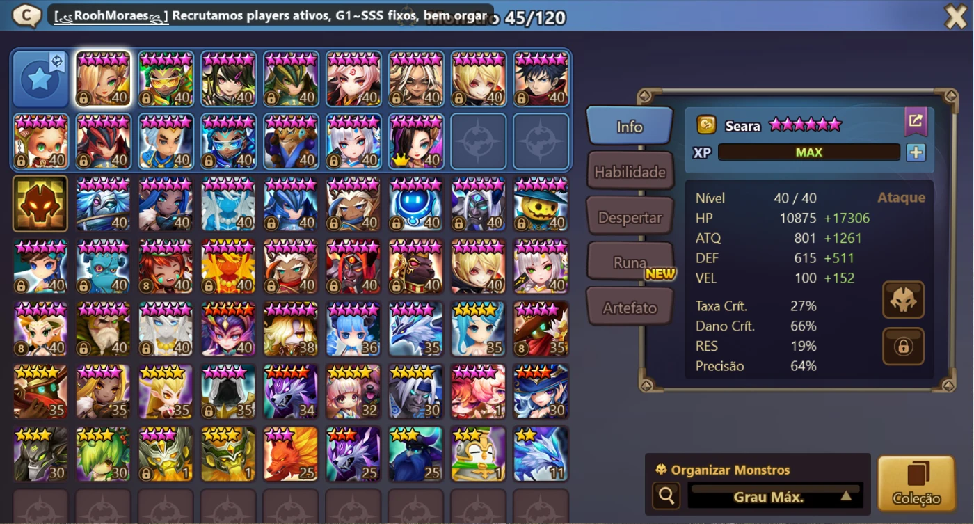 Conta Summoner Wars Giana - Summoners War