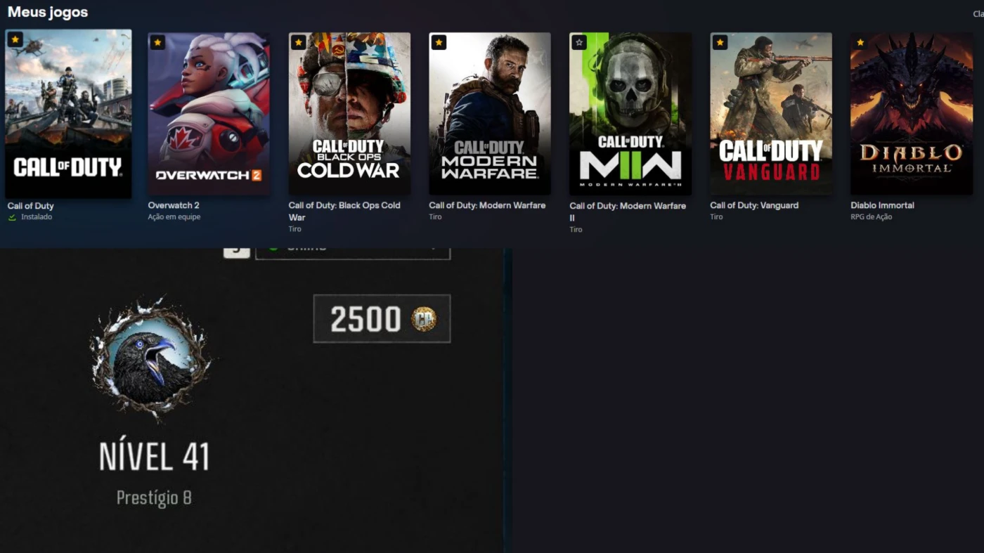 Conta Battle.net com vários CODs + Black Ops 6 Black Cell Ed - Call of Duty