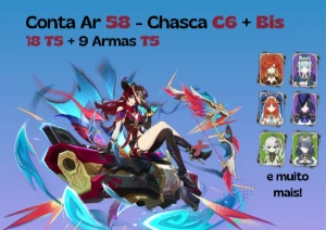 Conta Genshin - Ar58 com Chasca C6 + Bis/18 T5 + 9 Armas T5