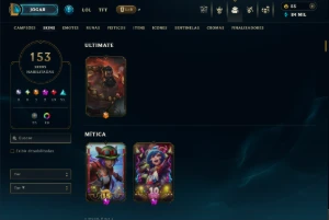 Mestre com 150 Champs e 153 Skins ( 372 PDL ) - League of Legends LOL
