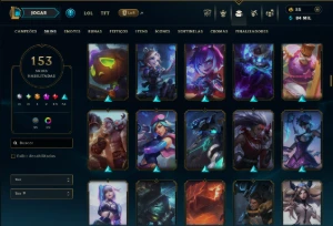 Mestre com 150 Champs e 153 Skins ( 372 PDL ) - League of Legends LOL