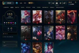 Mestre com 150 Champs e 153 Skins ( 372 PDL ) - League of Legends LOL