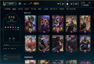 Esmeralda 3 com TODOS os champs e 613 Skins + 243 Cromas - League of Legends LOL