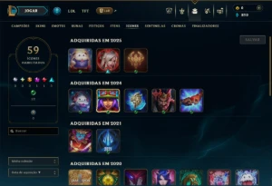 Prata 1 com 35 Champs e 6 Skins - League of Legends LOL