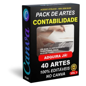 Pack Canva Contabilidade - 40 Artes Editáveis - Serviços Digitais