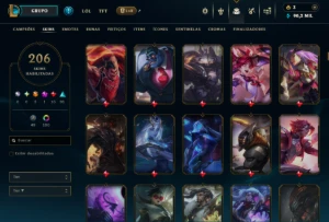 Conta lol com 206 skins - League of Legends