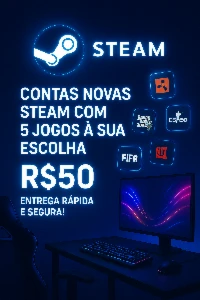 Contas Novas Steam Com 5 Jogos À Sua Escolha!