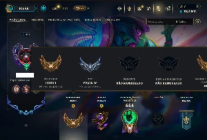 Ouro 1 com TODOS os Champs e 227 Skins ( MID / JG / SUP )