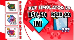 Pet Simulator 99 1M R$2,50 - HUGE HAPPY ROCK R$25,00
