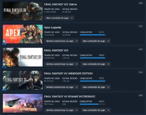 Conta Steam Focada em Final Fantasy e Apex