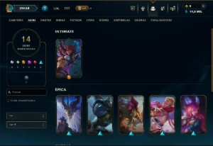 Platina 2 com 70 Champs e 14 Skins - League of Legends LOL