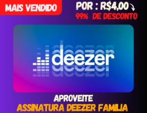 Deezer Family 30 Dias - 6 Perfis (Só Sua)