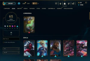 Ferro 4 com 150 Champs e 65 Skins - League of Legends LOL